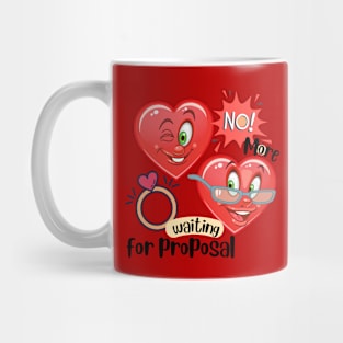 Funny cartoon hearts - marriage proposal Mug